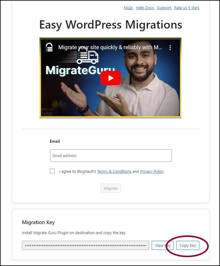 3 Copy key Migrate your site to Elementor Hosting 45